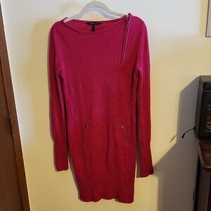 BCBG 100% Cashmere Tunic or Mini Dress Size Small Hot Pink